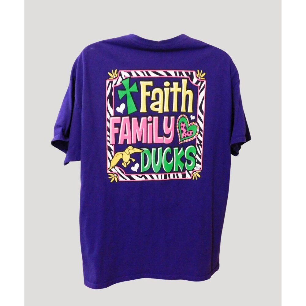 Duck Commander Tee 2XL Purple Faith Family Ducks Tee Ultra Cotton Gildan